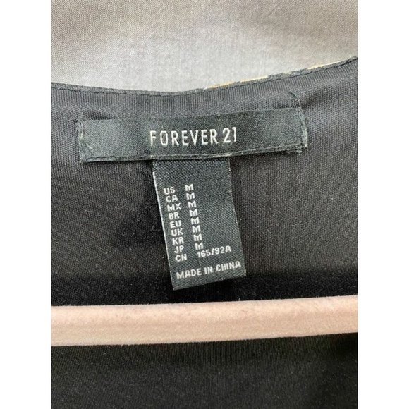 Forever 21 Shirt Womens Medium‎ Black Long Sleeve Floral Open Front Ladies. - Picture 4 of 8